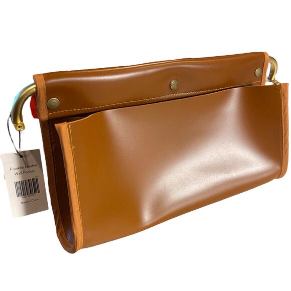Magnolia Franklin Leather Wall Pocket Home Decor Entry Office Upscale Minimalist - Picture 1 of 10
